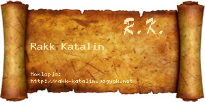 Rakk Katalin névjegykártya